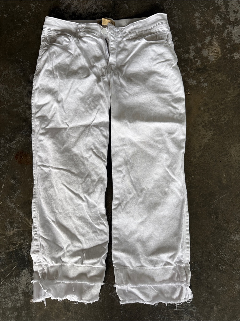 Democracy White Women's Frayed Hem Jeans